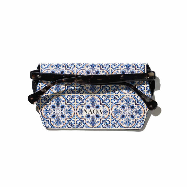 PRINTED APPLE-LEATHER SLIM GLASSES CASE