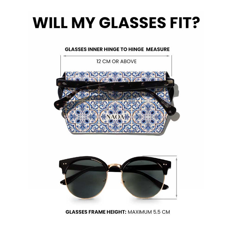 PRINTED APPLE-LEATHER SLIM GLASSES CASE