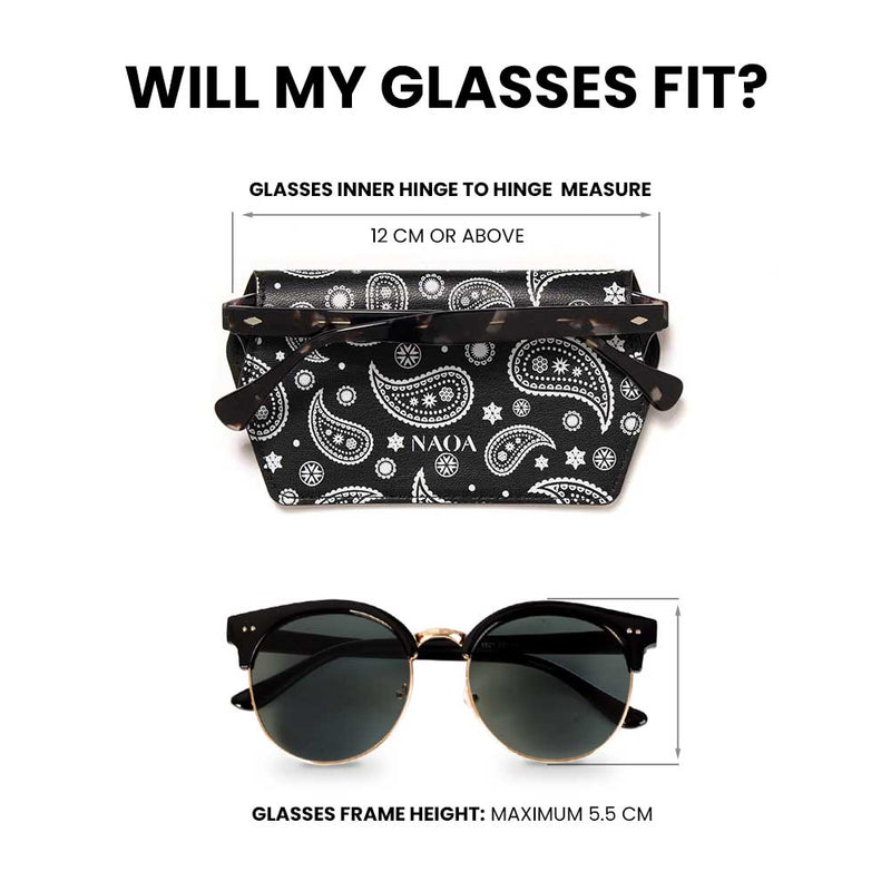 PRINTED APPLE-LEATHER SLIM GLASSES CASE