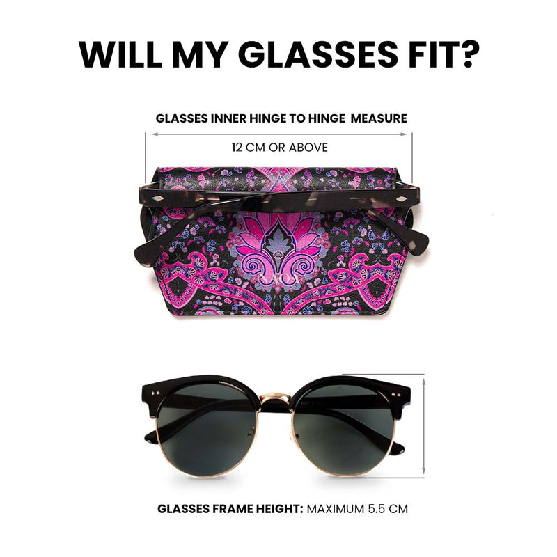 PRINTED APPLE-LEATHER SLIM GLASSES CASE