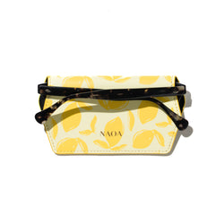 PRINTED APPLE-LEATHER SLIM GLASSES CASE