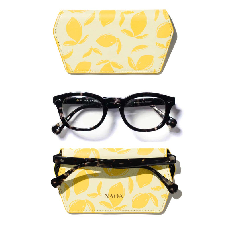 PRINTED APPLE-LEATHER SLIM GLASSES CASE