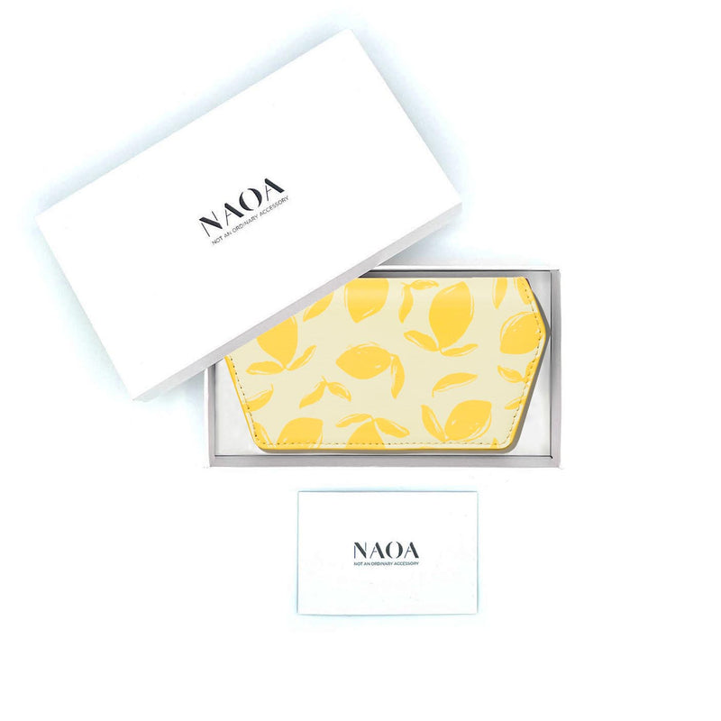 PRINTED APPLE-LEATHER SLIM GLASSES CASE