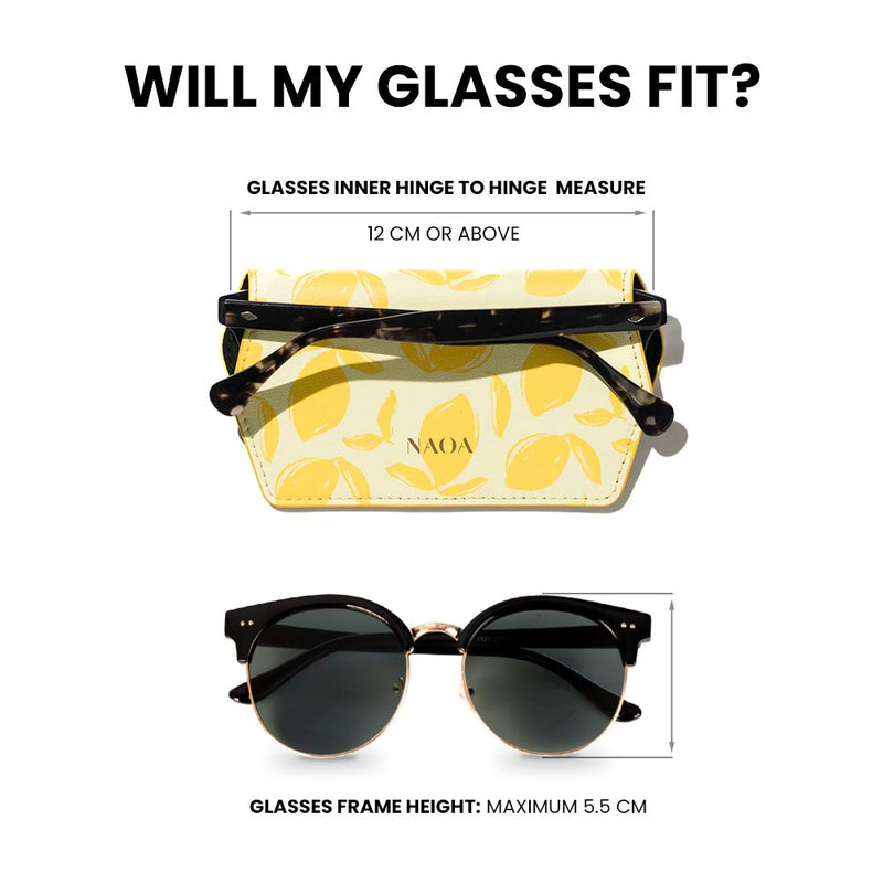 PRINTED APPLE-LEATHER SLIM GLASSES CASE