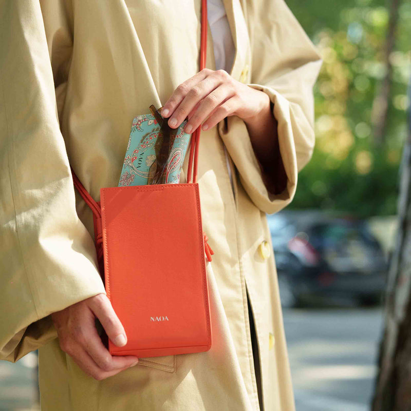 PRINTED APPLE-LEATHER SLIM GLASSES CASE