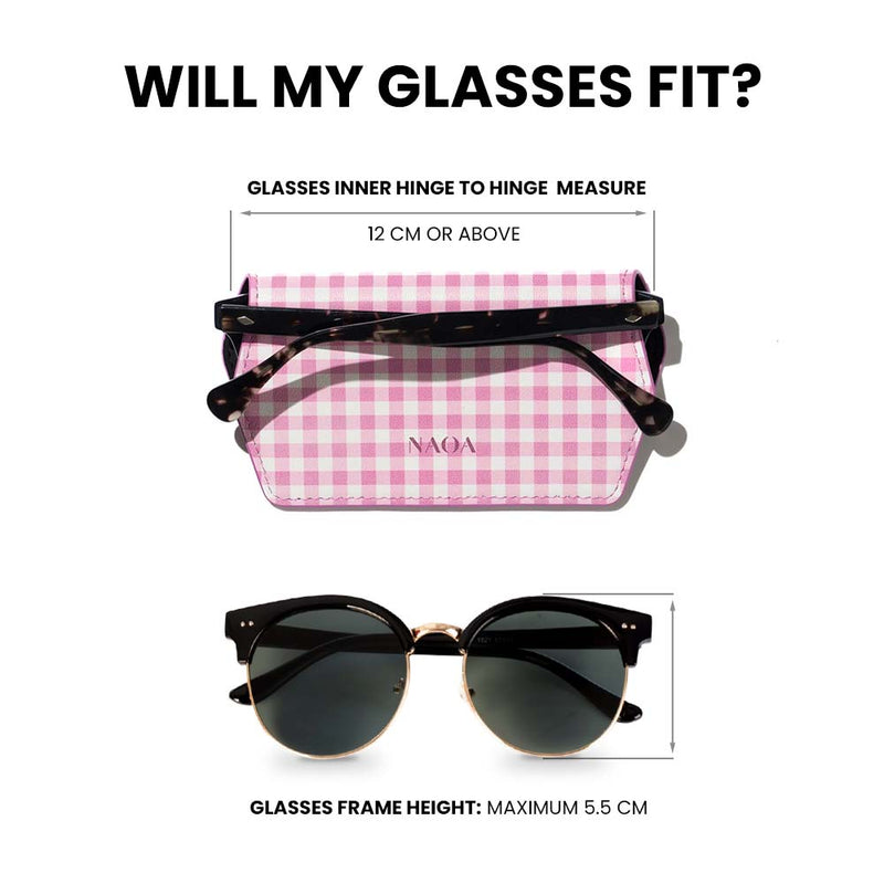 PRINTED APPLE-LEATHER SLIM GLASSES CASE