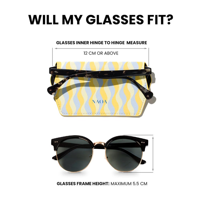 PRINTED APPLE-LEATHER SLIM GLASSES CASE