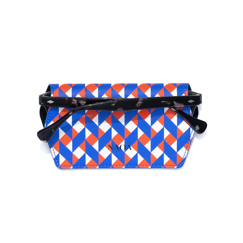 PRINTED APPLE-LEATHER SLIM GLASSES CASE