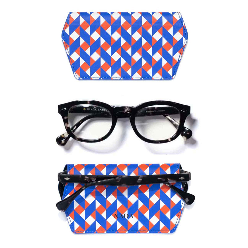 PRINTED APPLE-LEATHER SLIM GLASSES CASE