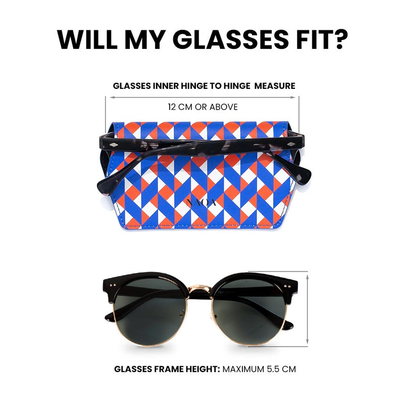 PRINTED APPLE-LEATHER SLIM GLASSES CASE