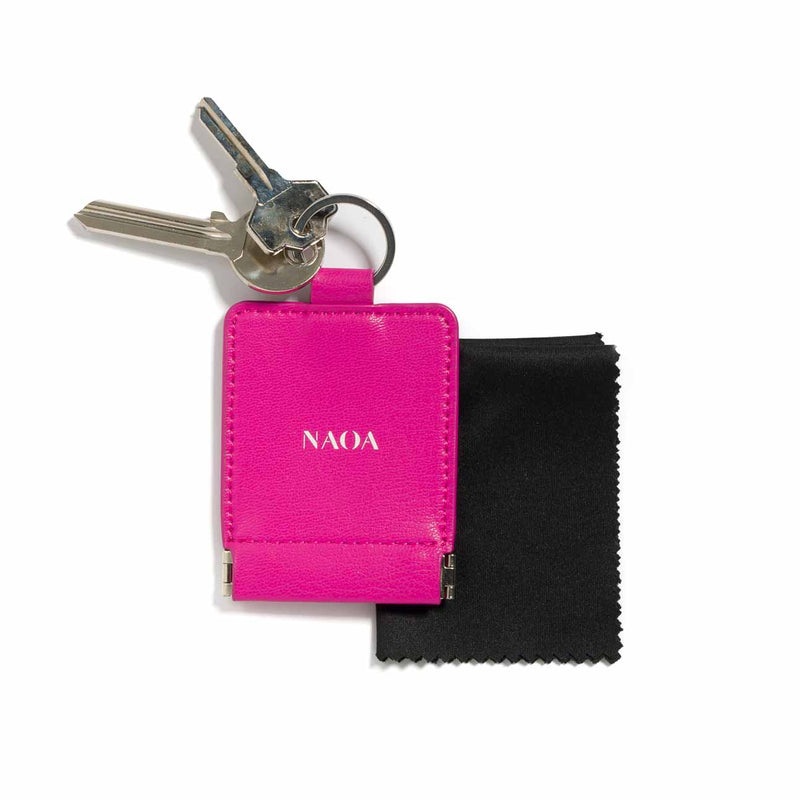 APPLE-LEATHER KEYRING MICROFIBER POUCH