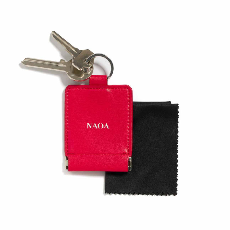 APPLE-LEATHER KEYRING MICROFIBER POUCH